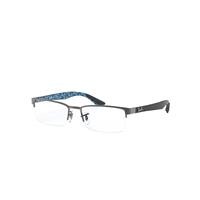 Ray-Ban Eyeglasses Unisex Rb8412 Optics - Grey Frame Clear Lenses 54-17