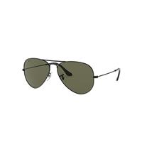 Ray-Ban Sunglasses Unisex Aviator Classic - Black Frame Green Lenses Polarized 58-14