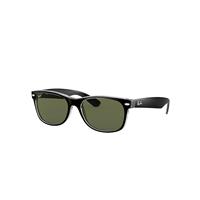 Ray-Ban Sunglasses Unisex New Wayfarer Color Mix - Black On Transparent Frame Green Lenses 55-18