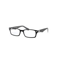 Ray-Ban Eyeglasses Unisex Rb5206 Optics - Black Frame Clear Lenses Polarized 52-18