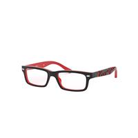Ray-Ban Eyeglasses Children Rb1535 Optics Kids - Black On Red Frame Clear Lenses Polarized 48-16