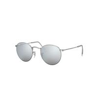 Ray-Ban Sunglasses Man Round Flash Lenses - Silver Frame Silver Lenses 50-21