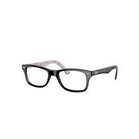 Ray-Ban Eyeglasses Unisex Rb5228 Optics - Black On White Frame Clear Lenses 55-17