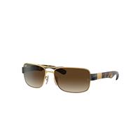 Ray-Ban Sunglasses Man Rb3522 - Arista Gold Frame Brown Lenses 64-17