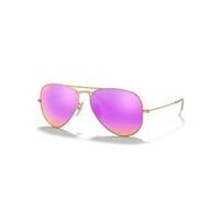 Ray-Ban Sunglasses Unisex Aviator Flash Lenses - Gold Frame Pink Lenses 58-14