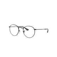 Ray-Ban Eyeglasses Unisex Round Metal Optics - Black Frame Clear Lenses 47-21