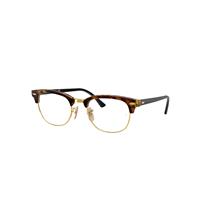 Ray-Ban Eyeglasses Unisex Clubmaster Fleck Optics - Black Frame Clear Lenses Polarized 51-21