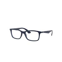 Ray-Ban Eyeglasses Unisex Rb7047 Optics - Blue Frame Clear Lenses Polarized 56-17