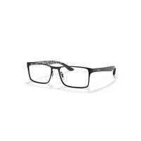 Ray-Ban Eyeglasses Unisex Rb8415 Optics - Black Frame Clear Lenses Polarized 55-17