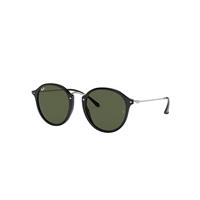 Ray-Ban Sunglasses Unisex Round Fleck - Black Frame Green Lenses 49-21