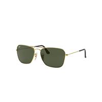Ray-Ban Sunglasses Unisex Caravan - Arista Gold Frame Green Lenses 55-15