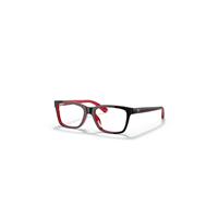 Ray-Ban Eyeglasses Children Rb1536 Optics Kids - Black On Red Frame Clear Lenses Polarized 48-16