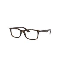 Ray-Ban Eyeglasses Unisex Rb7047 Optics - Dark Brown Frame Clear Lenses Polarized 54-17