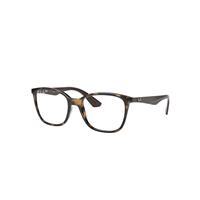 Ray-Ban Eyeglasses Unisex Rb7066 Optics - Dark Brown Frame Clear Lenses Polarized 54-17