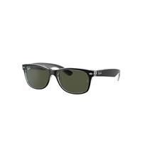 Ray-Ban Sunglasses Unisex New Wayfarer Color Mix - Black On Transparent Frame Green Lenses 58-18