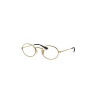 Ray-Ban Eyeglasses Unisex Oval Optics - Arista Gold Frame Clear Lenses 48-21