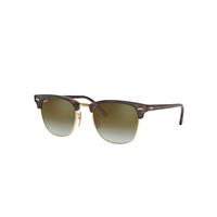 Ray-Ban Sunglasses Unisex Clubmaster Flash Lenses - Red Havana Frame Green Lenses 49-21