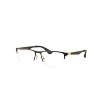 Ray-Ban Eyeglasses Unisex Rb6335 Optics - Gold Frame Clear Lenses Polarized 54-17