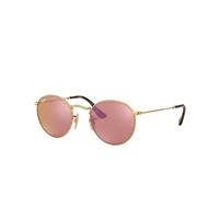 Ray-Ban Sunglasses Man Round Flat Lenses - Arista Gold Frame Brown Lenses 50-21