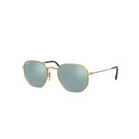 Ray-Ban Sunglasses Unisex Hexagonal Flat Lenses - Arista Gold Frame Silver Lenses 48-21