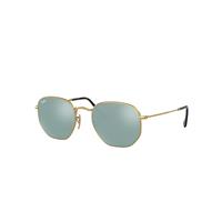 Ray-Ban Sunglasses Unisex Hexagonal Flat Lenses - Arista Gold Frame Silver Lenses 51-21