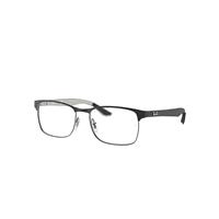 Ray-Ban Eyeglasses Unisex Rb8416 Optics - Black On Gunmetal Frame Clear Lenses Polarized 55-17