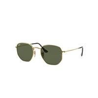 Ray-Ban Sunglasses Unisex Hexagonal Flat Lenses - Gold Frame Green Lenses 54-21