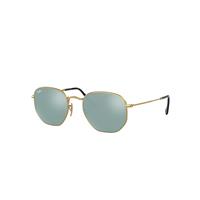 Ray-Ban Sunglasses Unisex Hexagonal Flat Lenses - Gold Frame Silver Lenses 54-21
