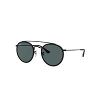 Ray-Ban Sunglasses Unisex Round Double Bridge - Black Frame Blue Lenses 51-22