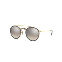 Ray-Ban Sunglasses Unisex Round Double Bridge - Gold Frame Silver Lenses 51-22
