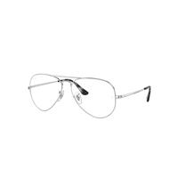 Ray-Ban Eyeglasses Unisex Aviator Optics - Silver Frame Clear Lenses 55-14