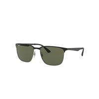 Ray-Ban Sunglasses Unisex Rb3569 - Black On Silver Frame Green Lenses Polarized 59-17