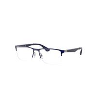 Ray-Ban Eyeglasses Unisex Rb6335 Optics - Blue Frame Clear Lenses Polarized 54-17