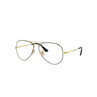 Ray-Ban Eyeglasses Unisex Aviator Optics - Gold Frame Clear Lenses Polarized 58-14