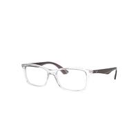 Ray-Ban Eyeglasses Unisex Rb7047 Optics - Transparent Grey Frame Clear Lenses Polarized 56-17