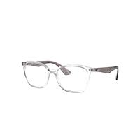 Ray-Ban Eyeglasses Unisex Rb7066 Optics - Transparent Grey Frame Clear Lenses Polarized 54-17