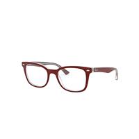 Ray-Ban Eyeglasses Woman Rb5285 Optics - Bordeaux Frame Clear Lenses Polarized 53-19