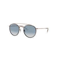 Ray-Ban Sunglasses Unisex Round Double Bridge - Copper Frame Blue Lenses 51-22