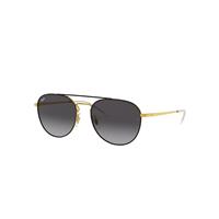 Ray-Ban Sunglasses Unisex Rb3589 - Black On Gold Frame Grey Lenses 55-18
