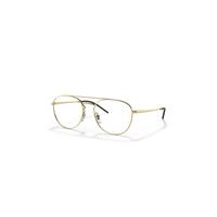Ray-Ban Eyeglasses Unisex Rb6414 Optics - Arista Gold Frame Clear Lenses 55-18