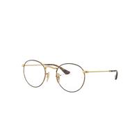 Ray-Ban Eyeglasses Unisex Round Metal Optics - Gold Frame Clear Lenses 50-21