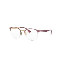 Ray-Ban Eyeglasses Unisex Rb6422 Optics - Bordeaux Frame Clear Lenses Polarized 49-19