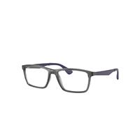 Ray-Ban Eyeglasses Unisex Rb7056 Optics - Black Frame Clear Lenses Polarized 55-17