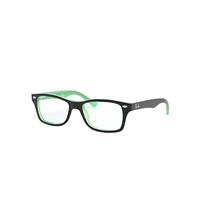 Ray-Ban Eyeglasses Children Rb1531 Optics Kids - Black On Green Frame Clear Lenses Polarized 46-16