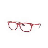 Ray-Ban Eyeglasses Unisex Rb7307m Optics Scuderia Ferrari Collection - Red Frame Clear Lenses Polarized 55-17