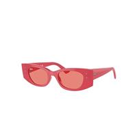 Ray-Ban Sunglasses Unisex Kat Bio-based - Red Cherry Frame Pink Lenses 49-20