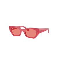 Ray-Ban Sunglasses Unisex Zena Bio-based - Red Cherry Frame Pink Lenses 52-22