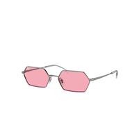 Ray-Ban Sunglasses Unisex Yevi Bio-based - Gunmetal Frame Pink Lenses 55-18