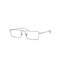 Ray-Ban Eyeglasses Unisex Emy Optics - Silver Frame Clear Lenses Polarized 56-17