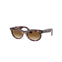 Ray-Ban Sunglasses Unisex Wayfarer Oval - Pink Havana Frame Brown Lenses 53-22